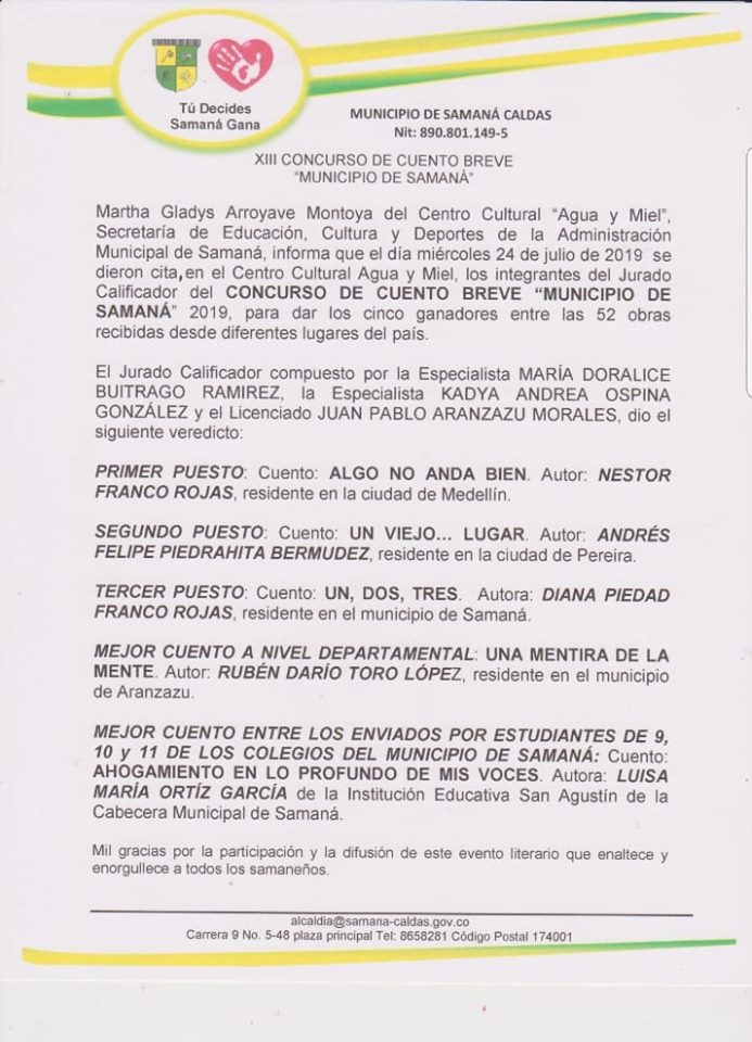 XIII CONCURSO CUENTO BREVE 2019
