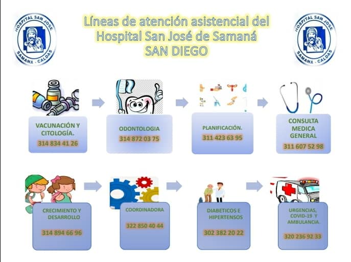 L�NEAS TELEF�NICAS POR CADA SERVICIOS HOSPITALARIOS