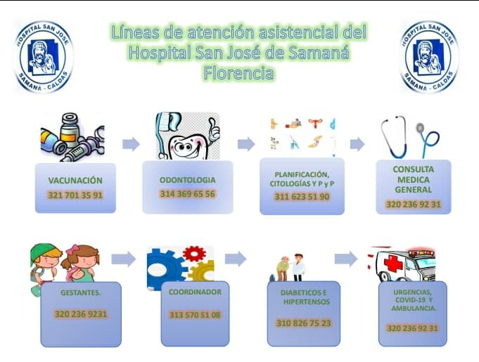 L�NEAS TELEF�NICAS POR CADA SERVICIOS HOSPITALARIOS