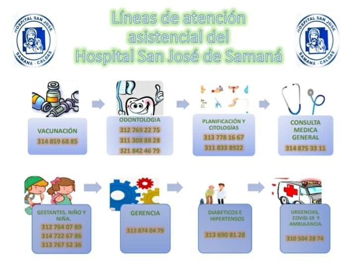 L�NEAS TELEF�NICAS POR CADA SERVICIOS HOSPITALARIOS