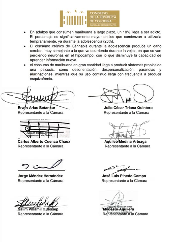 CON PROPOSICI�N DEL REPRESENTANTE ERWIN ARIAS SE ARCHIV� EL PROYECTO QUE BUSCABA LEGALIZAR LA MARIHUANA RECREATIVA 