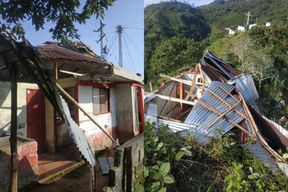 UNA VIVIENDA EN LA VEREDA YARUMAL COLAPS� POR LAS FUERTES LLUVIAS