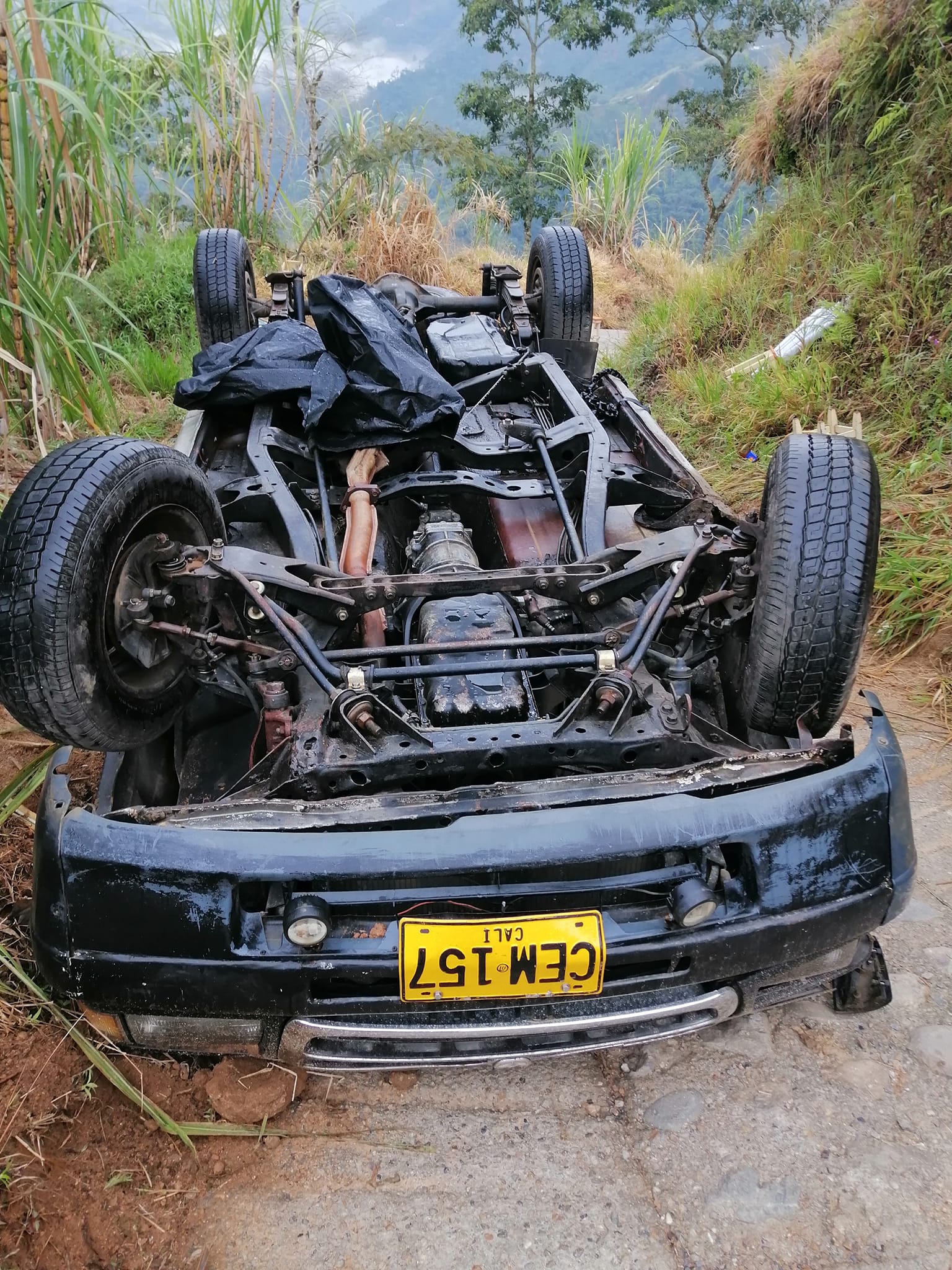 VOLCAMIENTO DE VEH�CULO EN LA VEREDA EL BOSQUE, AL CIERRE DE UN EVENTO POL�TICO