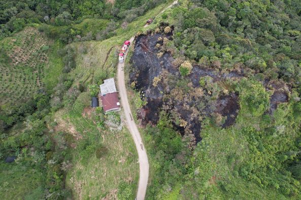 INCENDIO FORESTAL EN LA V�A A LA VEREDA LA ESMERALDA