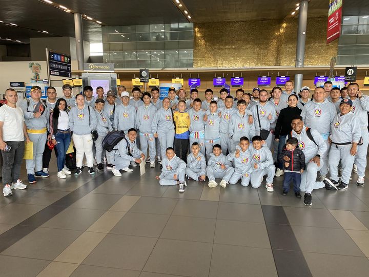 EL GRUPO DE FUTBOLISTAS SAMANE�O YA EN TIERRAS MEXICANAS