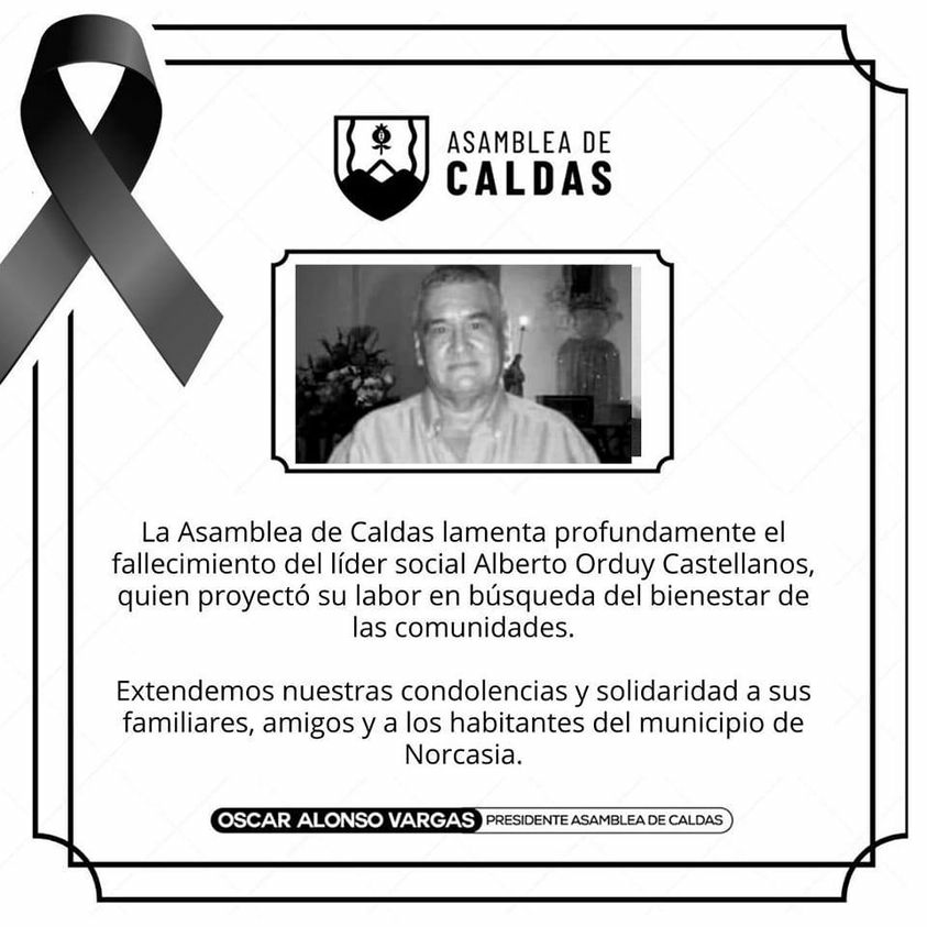 Deceso de: ALBERTO ORDUY CASTELLANOS