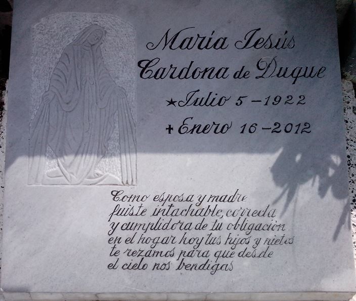 MAR�A DE JES�S CARDONA DE DUQUE